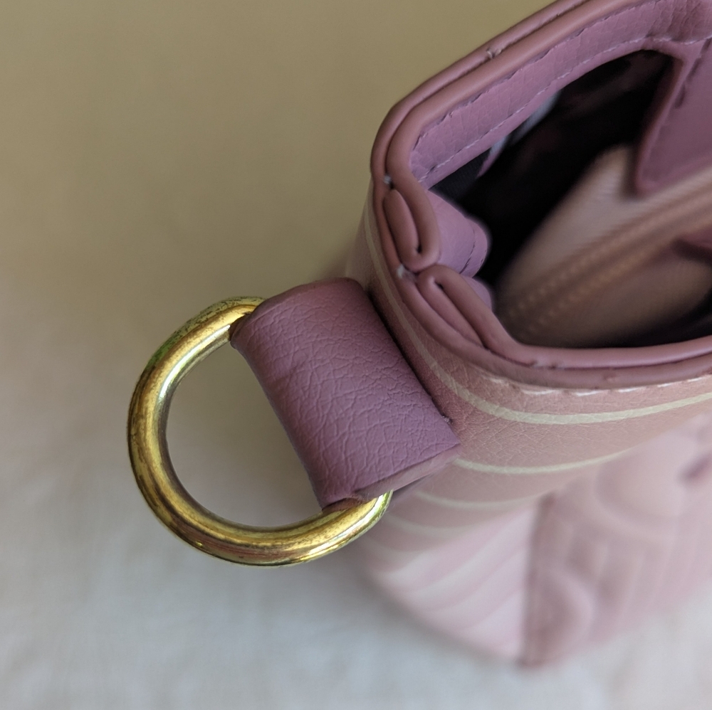 Luv Betsey Johnson Quilted Hearts Pastel Purple Crossbody Handbag Purse - Picture 15 of 15